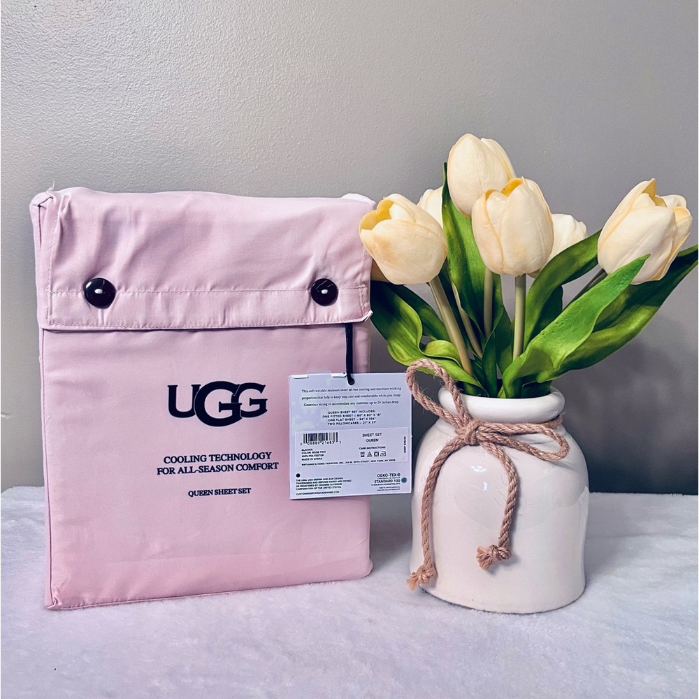UGG Alahna queen size sheet set rose tint